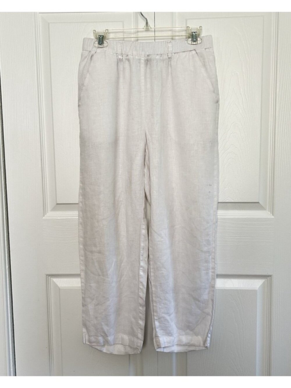 Quince Women’s 100% European Linen Pull On Crop Pants White Size S - Picture 11 of 16